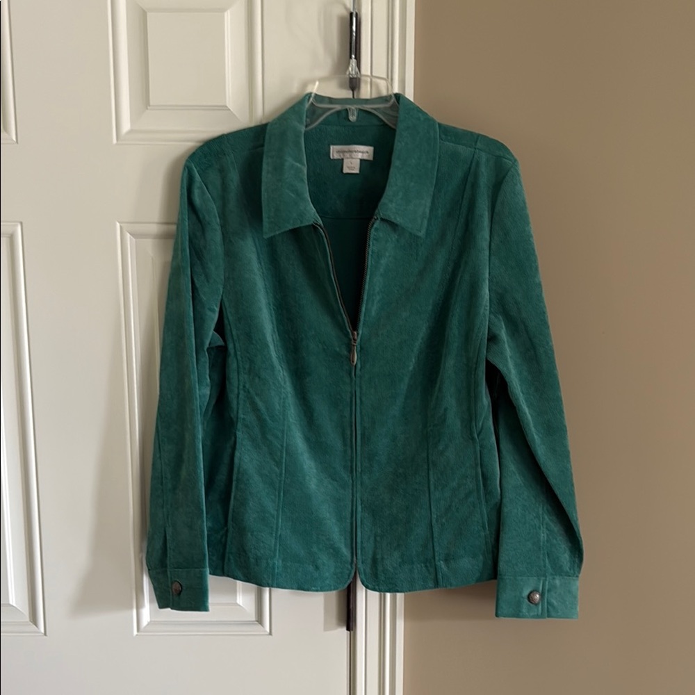 Christopher & Banks Teal Green Corduroy Women's Blazer